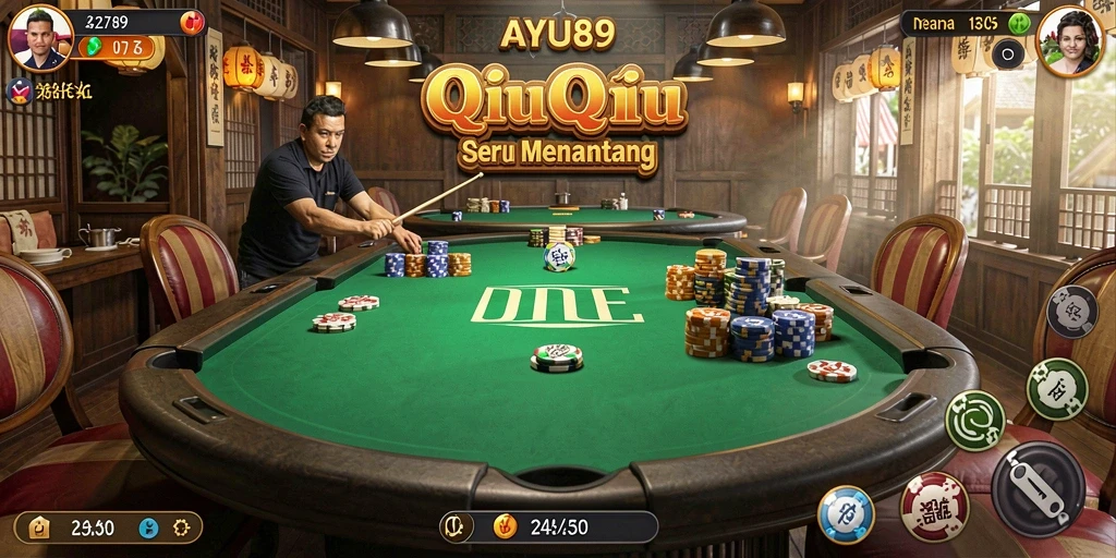 Gameplay seru AYU89 dengan kartu QiuQiu yang menarik.
