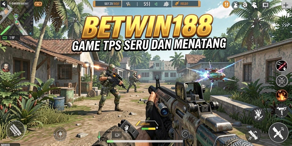 Screenshot game BETWIN188 menunjukkan aksi intens permainan TPS.