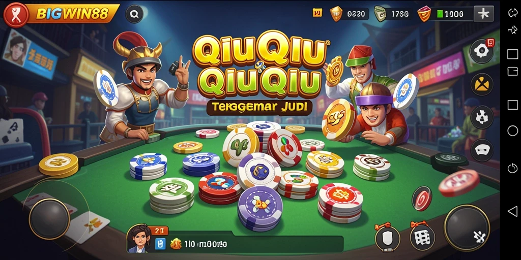 Tampilan gameplay QiuQiu yang mendebarkan di BIGWIN88.