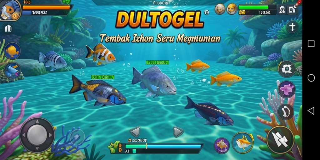 Tangkapan layar permainan DULTOGEL menampilkan aksi seru menembak ikan.