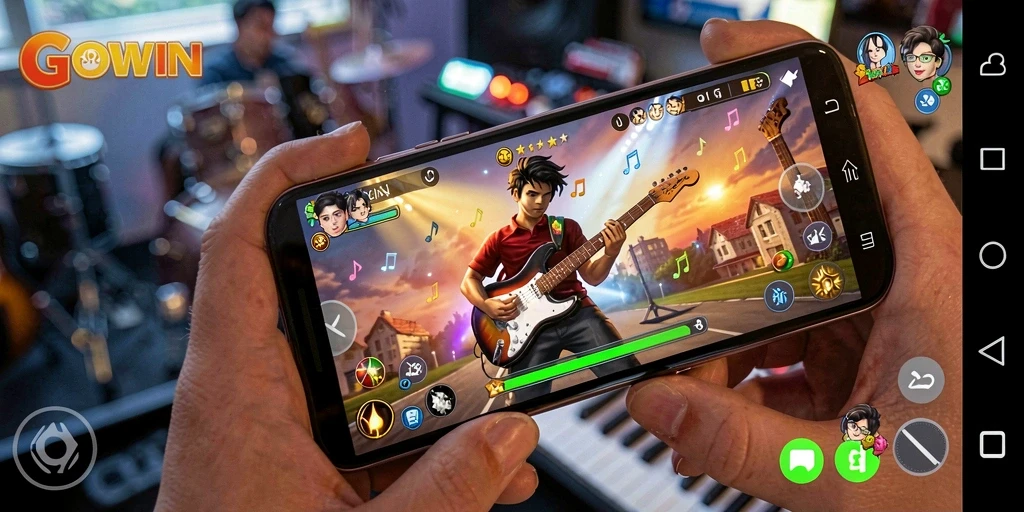 Screenshot utama GOWIN menampilkan gameplay interaktif yang seru.