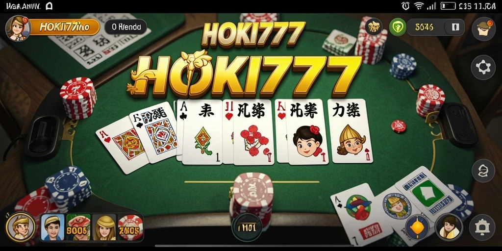Tampilan gameplay Domino HOKI777 yang seru dan interaktif.