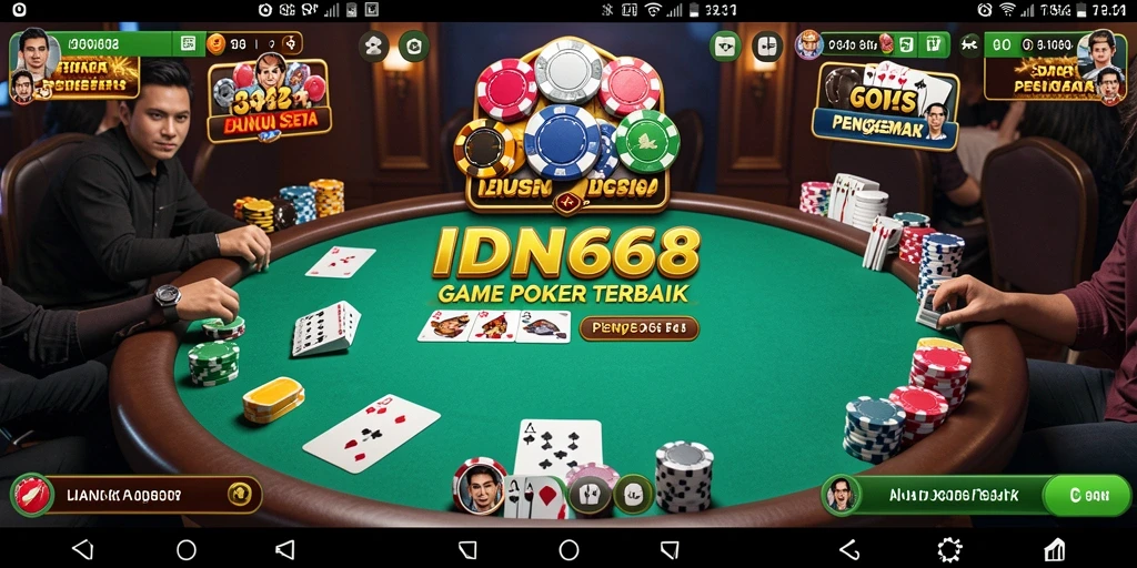 Tampilan gameplay IDN668 yang seru saat bermain poker.
