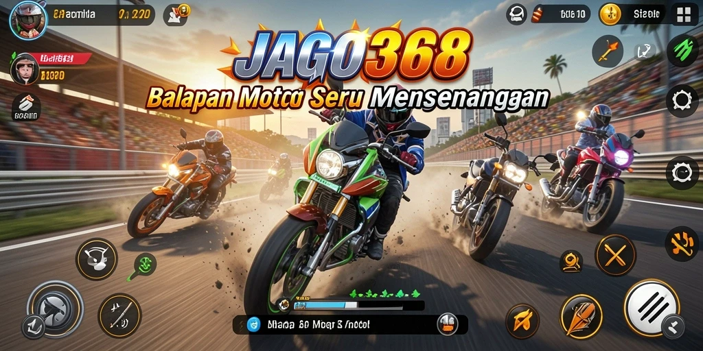 Tampilan gameplay menarik dari JAGO368 dengan aksi balapan yang intens.