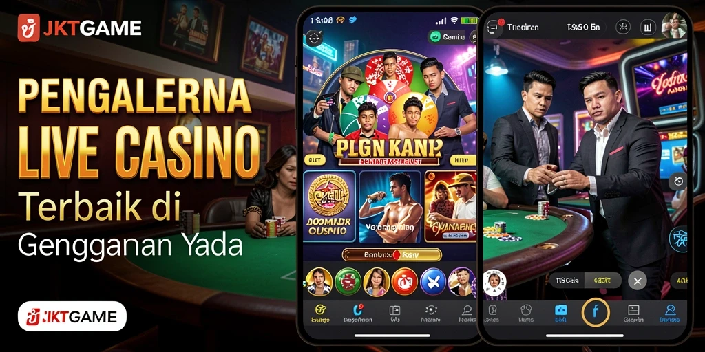 Screenshot JKTGAME menampilkan dealer profesional dalam sesi Live Casino.