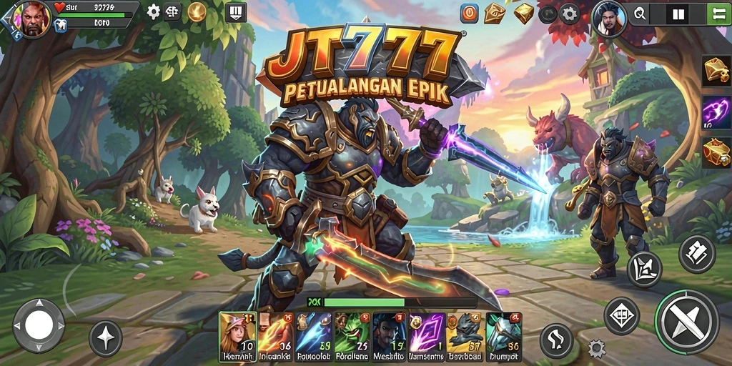 Screenshot gameplay JT777 menampilkan pertarungan seru dan eksplorasi dunia RPG.