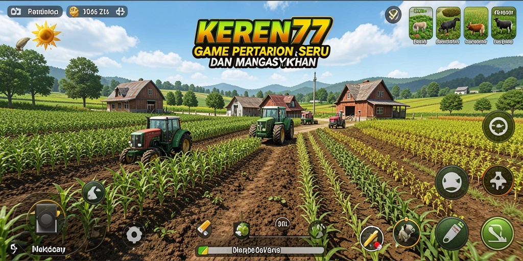 Tampilan screenshot KEREN77 yang menampilkan keseruan gameplay bertani.