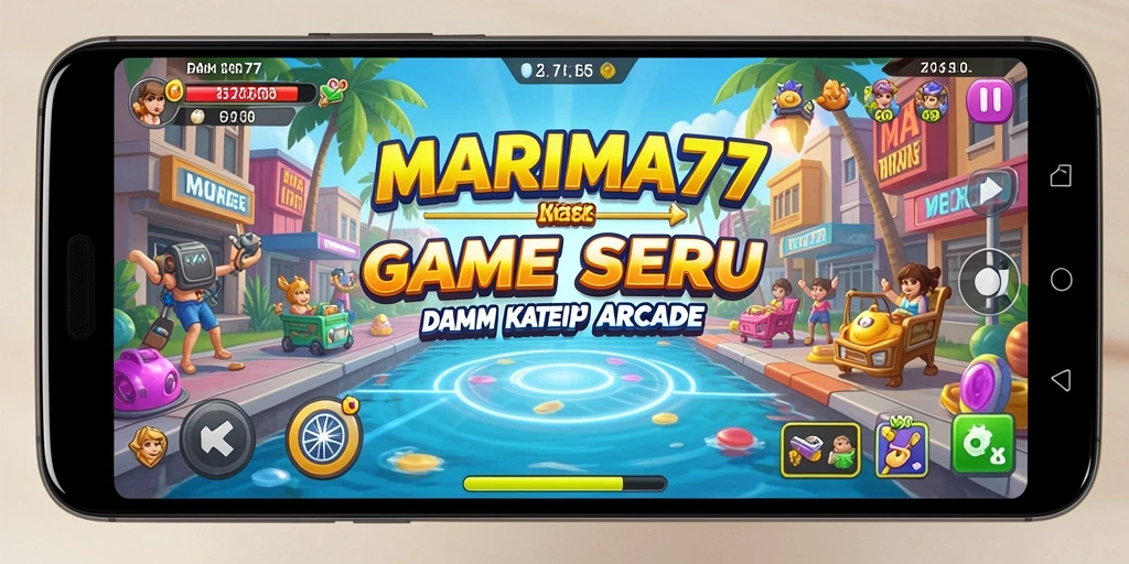 Tampilan gameplay seru dari MARIMA77 dengan level yang menantang.