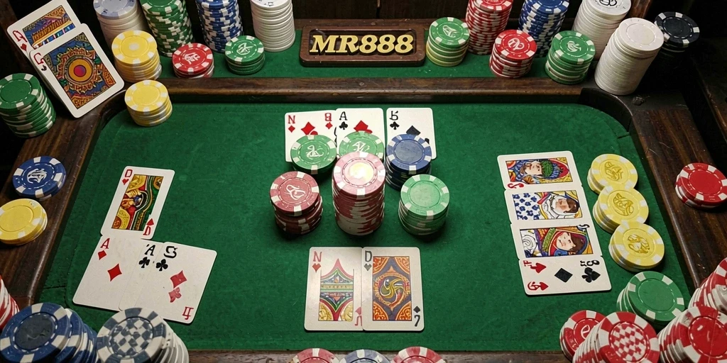 Tampilan gameplay seru di MR888 saat bermain Gaple.