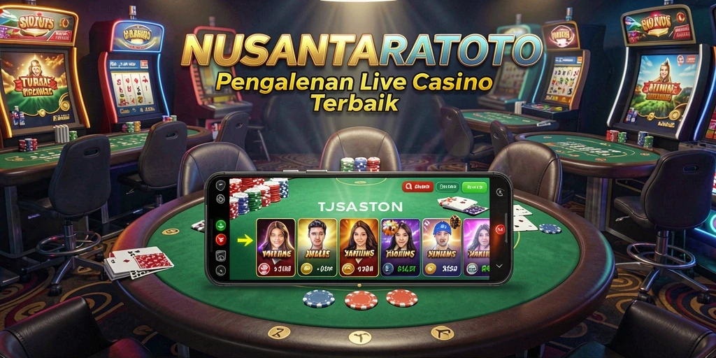 Screenshot utama NUSANTARATOTO menampilkan dealer live dan suasana kasino yang menegangkan.