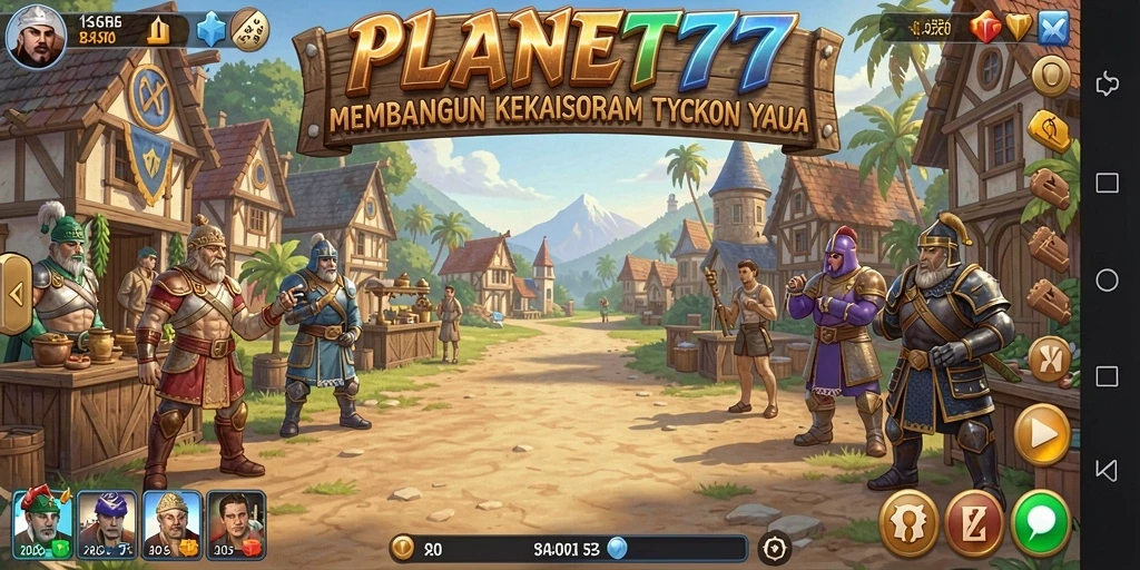 Tangkapan layar utama menunjukkan gameplay seru dari PLANET77.