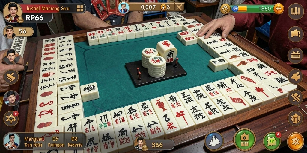 Tampilan gameplay RP66 yang menawan saat bermain Mahjong.