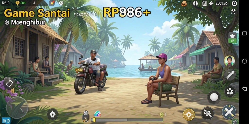 Tampilan gameplay RP886 yang penuh warna dan menarik.