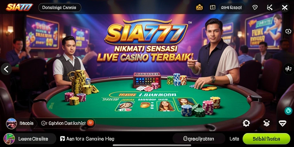 Tampilan langsung dealer berpengalaman dalam gameplay Live Casino.