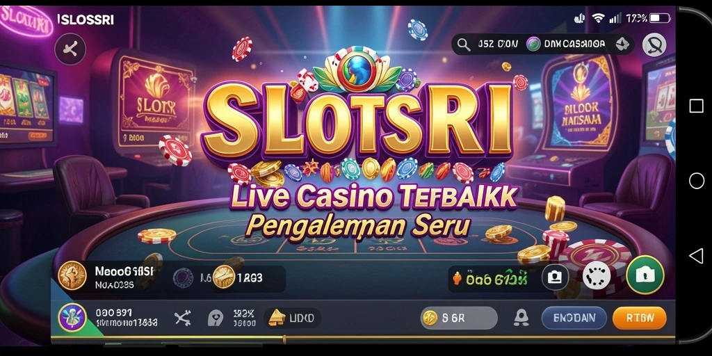 Screenshot menunjukkan gameplay seru di SLOTSRI Live Casino.