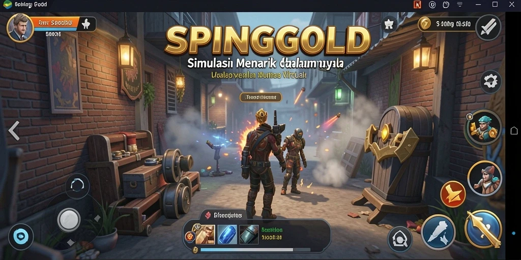 Tampilan gameplay SPINGOLD yang menarik dan penuh warna.