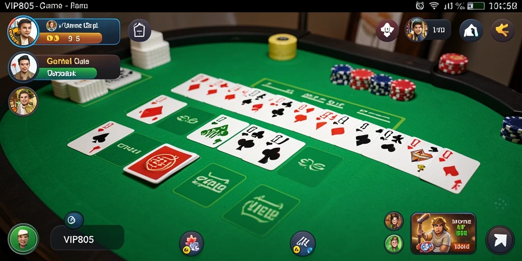 Tampilan seru gameplay Gaple di VIP805 dengan pemain yang berinteraksi.