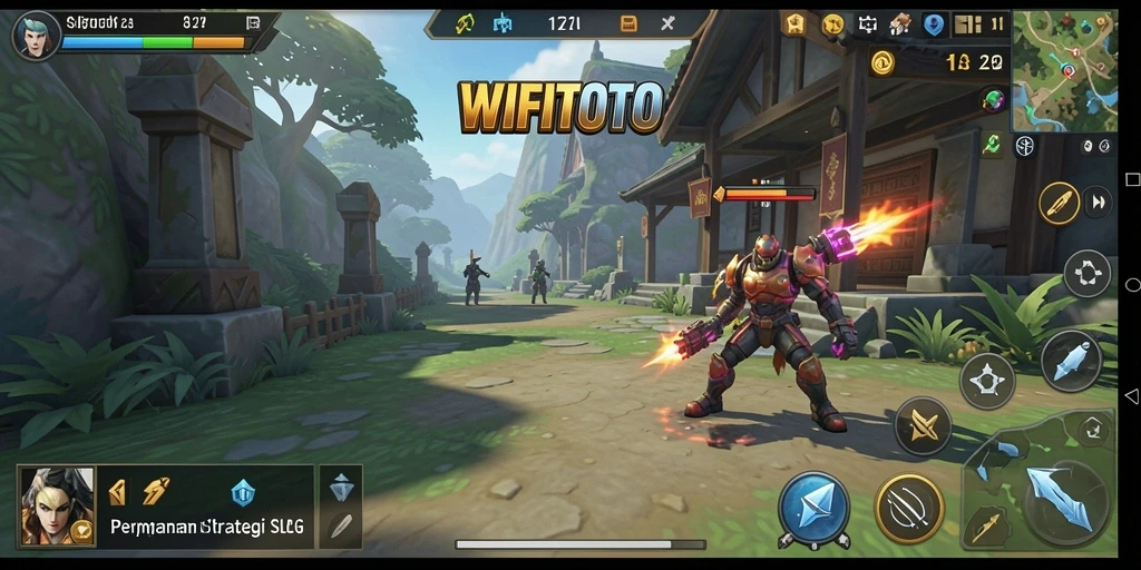 Screenshot gameplay WIFITOTO menampilkan aksi pertempuran yang mendebarkan.
