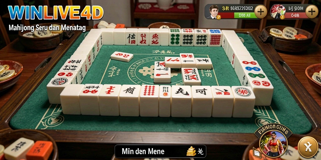 Tampilan gameplay menarik dari WINLIVE4D dengan ubin Mahjong.